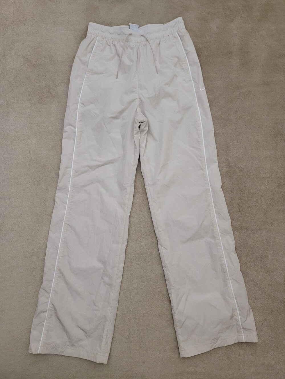 Nike Women's Orewood Brown/White High Waisted Windbreaker Track Pants Size XS